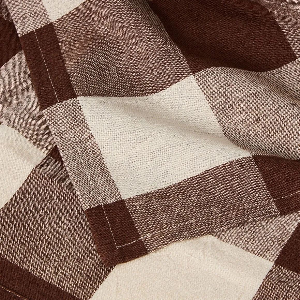 Bordsduk Check 240x140cm Linnemix Brun