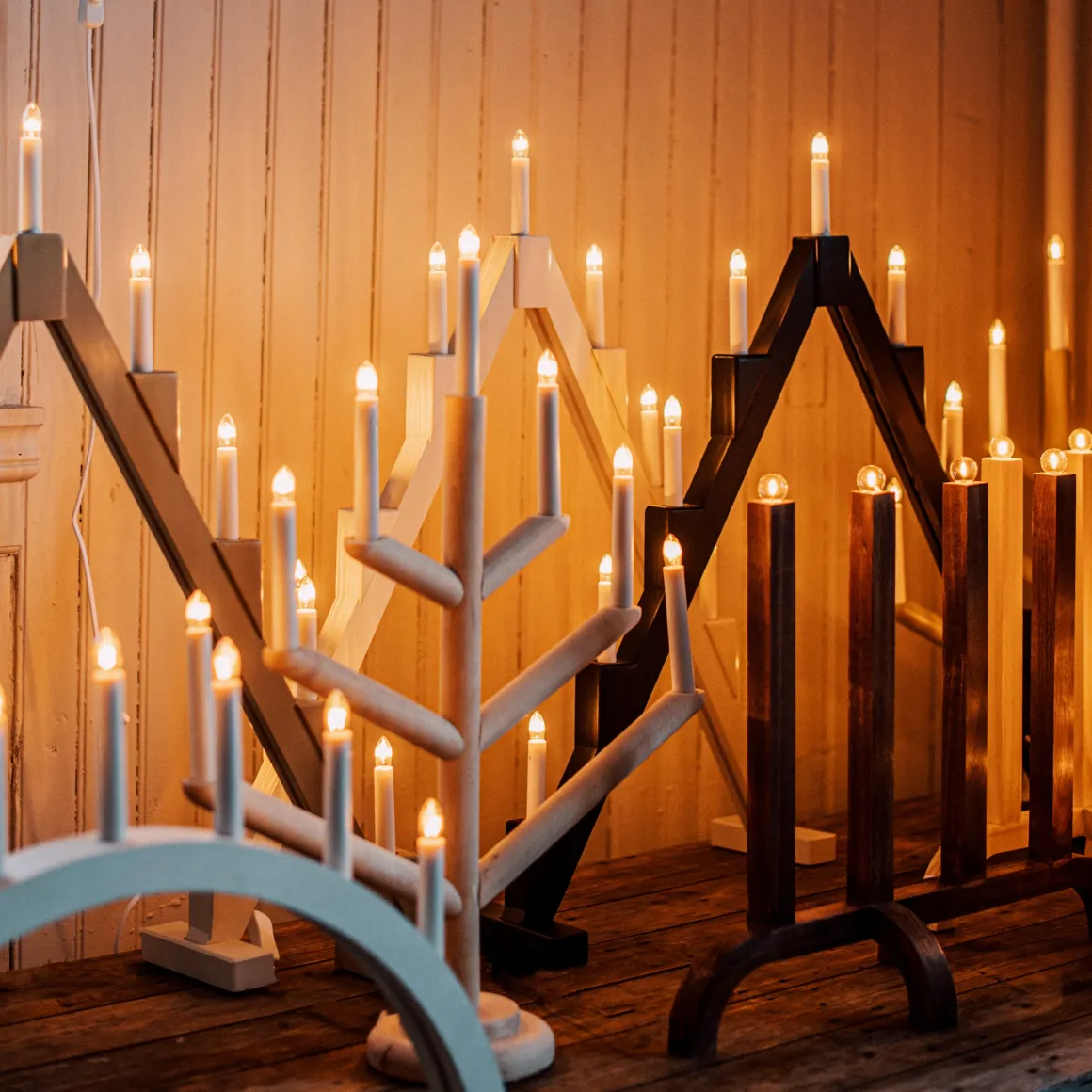 Elljusstake Träd 5 Ljus Trä