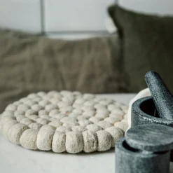 Grytunderlägg 20cm Ull Beige