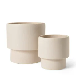 Kruka Stengods Kant 19x18cm Vit